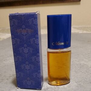 Avon Mesmerize Women's Bath & Body Bottle with Blue Cap and Amber Liquid